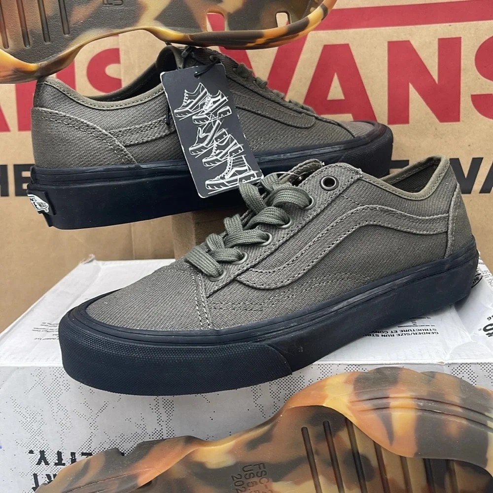 Vans WMNS Olive Green Sneakers Camouflage Old Skool Tapered Modular Grape Leaf - Picture 14 of 16